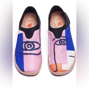 UIN Women's Slip Ons Canvas Lightweight Loafers (Look At Me Verona) No Box